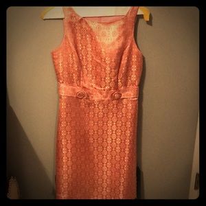 Pink satin cocktail dress